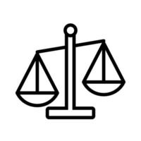 ícone de estilo de linha de escala de justiça vetor