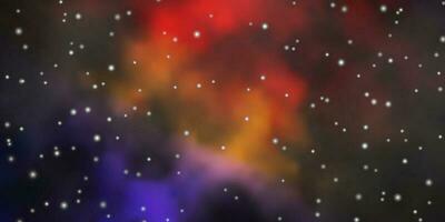 textura de vetor multicolorido escuro com belas estrelas.