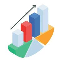 Verifica Fora isométrico ícone do mercado ações vetor