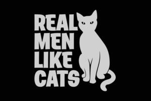 real homens gostar gatos engraçado gato amante camiseta Projeto vetor