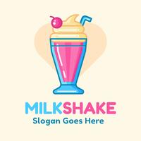 vetor de logotipo de milkshake