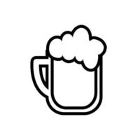 ícone de estilo de linha de vidro de jarra de cerveja vetor