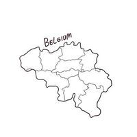mão desenhado rabisco mapa do Bélgica. vetor ilustração