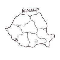 mão desenhado rabisco mapa do roménia. vetor ilustração