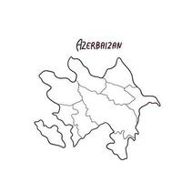 mão desenhado rabisco mapa do Azerbaijão. vetor ilustração