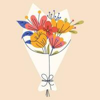 ramalhete do flores Boa para cumprimento cartões ou convite projeto, floral poster. vetor