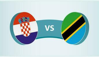 Croácia versus Tanzânia, equipe Esportes concorrência conceito. vetor