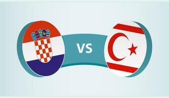Croácia versus norte Chipre, equipe Esportes concorrência conceito. vetor