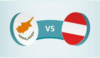 Chipre versus Áustria, equipe Esportes concorrência conceito. vetor