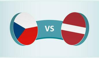 tcheco república versus Letônia, equipe Esportes concorrência conceito. vetor