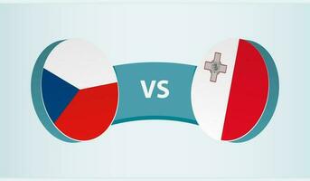 tcheco república versus Malta, equipe Esportes concorrência conceito. vetor