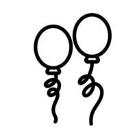 ícone de estilo de linha flutuante de balões de hélio vetor