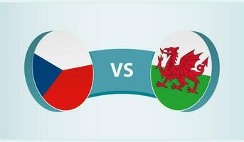 tcheco república versus País de Gales, equipe Esportes concorrência conceito. vetor