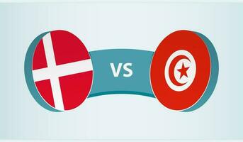 Dinamarca versus Tunísia, equipe Esportes concorrência conceito. vetor