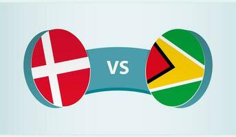 Dinamarca versus Guiana, equipe Esportes concorrência conceito. vetor