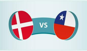 Dinamarca versus Chile, equipe Esportes concorrência conceito. vetor