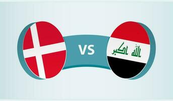 Dinamarca versus Iraque, equipe Esportes concorrência conceito. vetor