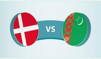 Dinamarca versus turquemenistão, equipe Esportes concorrência conceito. vetor