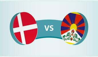Dinamarca versus tibete, equipe Esportes concorrência conceito. vetor