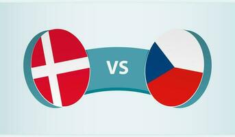 Dinamarca versus tcheco república, equipe Esportes concorrência conceito. vetor