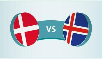 Dinamarca versus Islândia, equipe Esportes concorrência conceito. vetor