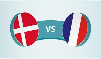 Dinamarca versus França, equipe Esportes concorrência conceito. vetor