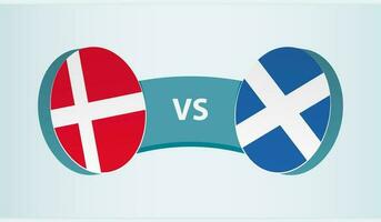 Dinamarca versus Escócia, equipe Esportes concorrência conceito. vetor