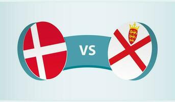 Dinamarca versus camisa, equipe Esportes concorrência conceito. vetor