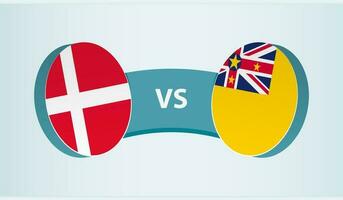 Dinamarca versus niue, equipe Esportes concorrência conceito. vetor