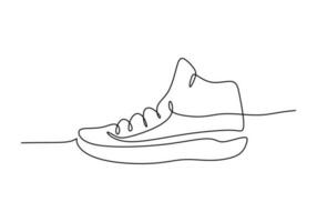 basquetebol sapatos 1 linha desenhando contínuo mão desenhado esporte tema vetor
