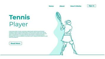 1 linha desenhando mulher jogando tênis, vetor menina com raquete