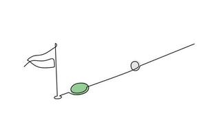 mini golfe bola 1 linha desenhando contínuo mão desenhado esporte tema vetor