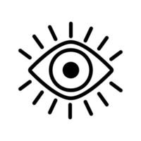 olho ícone de estilo de linha de órgão humano vetor
