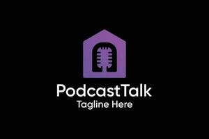 podcast conversa casa logotipo Projeto para o negócio vetor