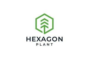 hexágono árvore geométrico logotipo Projeto vetor