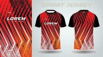 vermelho Preto camisa futebol futebol esporte jérsei modelo Projeto brincar vetor