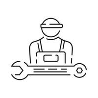 carro serviço fino linha ícone, auto reparar fazer compras automotivo símbolo reparar garagem e serviço gráfico símbolo e placa vetor ilustração.