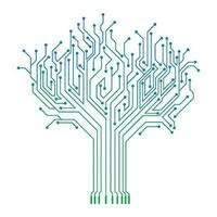 o circuito tecnologia árvore vetor ícone