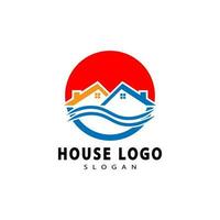 logotipo imobiliário, logotipo do construtor, ilustração vetorial de modelo de design de logotipo de construção de telhado vetor