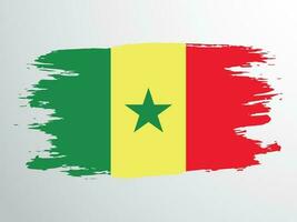 bandeira do Senegal pintado com uma escova vetor