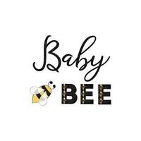 bebê abelha frase com abelha em branco fundo fofa cartão Projeto para bebê chuveiro Garoto ou menina aniversário vetor ilustração cartão Projeto bandeira parabéns bebê logotipo símbolo placa impressão rótulo distintivo.
