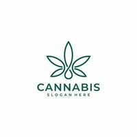 cannabis linha logotipo Projeto vetor