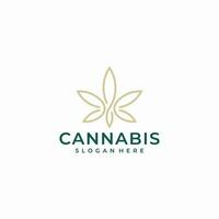 cannabis linha logotipo Projeto vetor