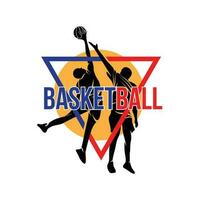 simples moderno basquetebol jogador logotipo vetor modelo