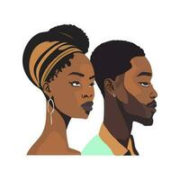 ilustração do africano americano jovem casal vetor ilustração