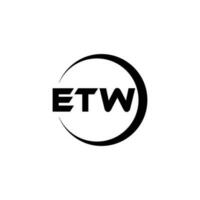 design de logotipo de carta etw na ilustração. logotipo vetorial, desenhos de caligrafia para logotipo, pôster, convite, etc. vetor