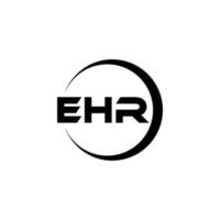 design de logotipo de carta ehr na ilustração. logotipo vetorial, desenhos de caligrafia para logotipo, pôster, convite, etc. vetor