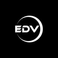 design de logotipo de carta edv na ilustração. logotipo vetorial, desenhos de caligrafia para logotipo, pôster, convite, etc. vetor