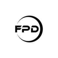 fpd carta logotipo Projeto dentro ilustração. vetor logotipo, caligrafia desenhos para logotipo, poster, convite, etc.
