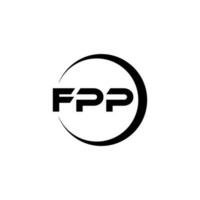 fpp carta logotipo Projeto dentro ilustração. vetor logotipo, caligrafia desenhos para logotipo, poster, convite, etc.